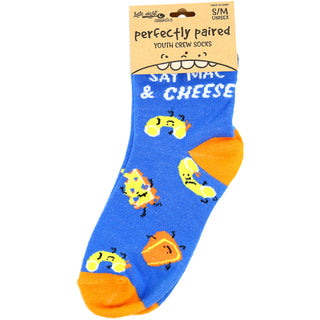 Mac n' Cheese M/L Youth Cotton Blend Crew Socks