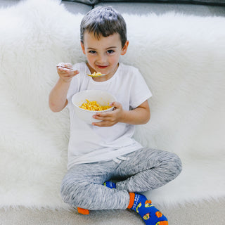 Mac n' Cheese S/M Youth Cotton Blend Crew Socks