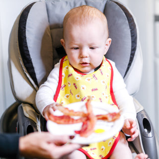 Eggs and Bacon Yellow Reversible Bib 6 Months - 3 Years