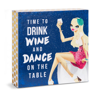 Time to Drink Wine 4" x 4" Plaque