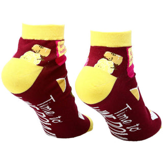 Wine Cotton Blend Ankle Socks