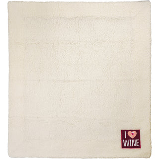 I Love Wine 45" x 50" Sherpa Blanket