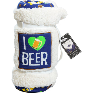 I Love Beer 45" x 50" Sherpa Blanket