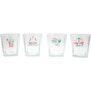 Holiday Rocks Glasses 10 oz Rocks Glasses (Set of 4 )