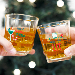 Holiday Rocks Glasses 10 oz Rocks Glasses (Set of 4 )