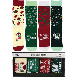 Christmas Wine Unisex Crew Socks
(Set of 4 )