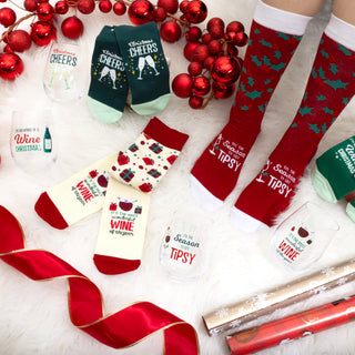 Christmas Wine Unisex Crew Socks
(Set of 4 )