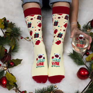 Christmas Wine Unisex Crew Socks (Set of 4 )