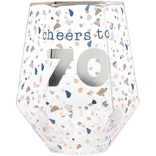 Cheers to 70 16 oz Geometric Glass