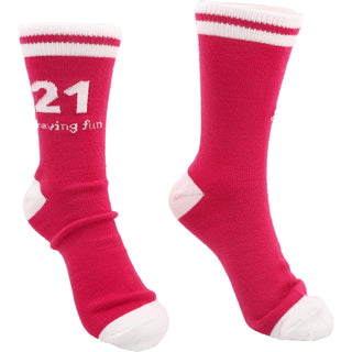 21 & Having Fun Ladies Crew Sock