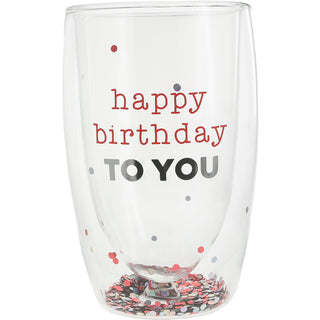Happy Birthday 14 oz Double-Walled Glass