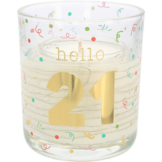 Hello 21 3.5 oz Candle with LED Accents