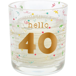 Hello 40 3.5 oz Candle with LED Accents