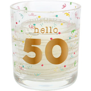 Hello 50 3.5 oz Candle with LED Accents