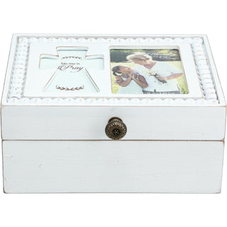 Pray 6.5" x 5" Prayer Box with Photo Frame (Holds 2.25" x 3.25" Photo)