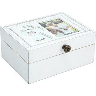 Pray 6.5" x 5" Prayer Box with Photo Frame (Holds 2.25" x 3.25" Photo)