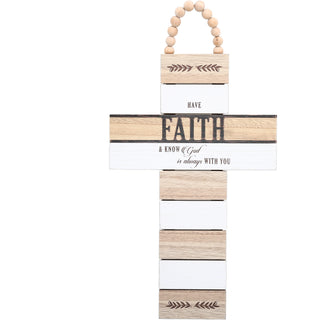 Faith 9.75" x 18" Hanging Cross Plaque