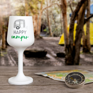 Happy Camper 13 oz Silicone Stemmed Wine Glass