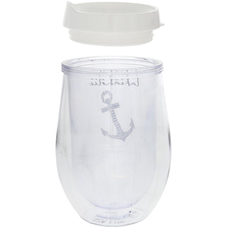 Lakeaholic 12 oz Acrylic Stemless Wine Glass with Lid