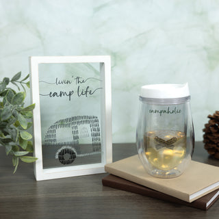 Campaholic 12 oz Acrylic Stemless Wine Glass with Lid