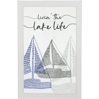 Lake Life 5.5" x 8.5" Framed Glass Plaque