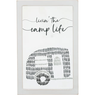 Camp Life 5.5" x 8.5" Framed Glass Plaque