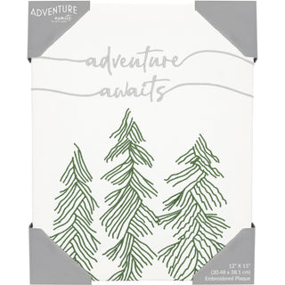Adventure Awaits 12" x 15" Embroidered Plaque