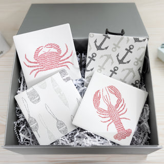 Coastal 4" Ceramic Coasters (Set of 4)