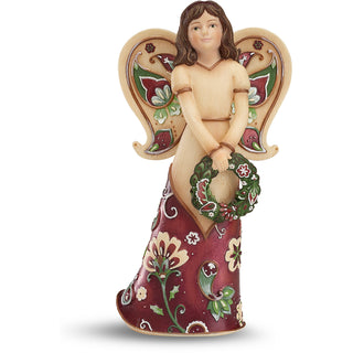 Happy Holidays 5.5" Angel Holding Wreath