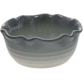 Friends 4.5" Ceramic Bowl with Bamboo Spoon