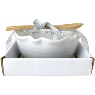 Eat well 4.5" Ceramic Bowl with Bamboo Spoon