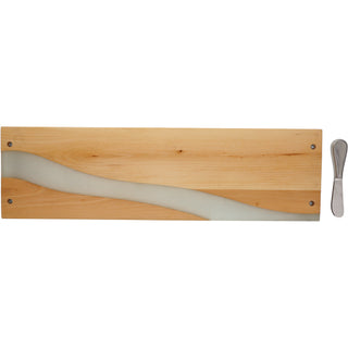 Home Sweet Home 21" Wood & Resin Cheese/Bread Board Set