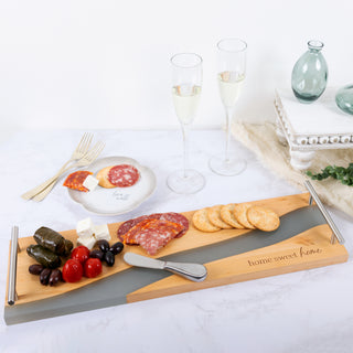 Home Sweet Home 21" Wood & Resin Cheese/Bread Board Set