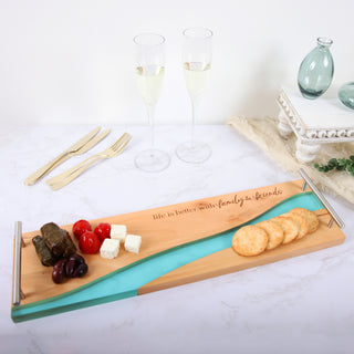 Family & Friends 21" Wood & Resin Cheese/Bread Board Set