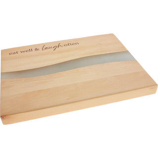 Eat Well 9" Wood & Resin Cheese/Bread Board Set