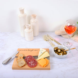 Eat Well 9" Wood & Resin Cheese/Bread Board Set