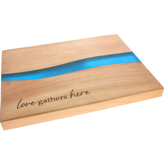 Love 9" Wood & Resin Cheese/Bread Board Set