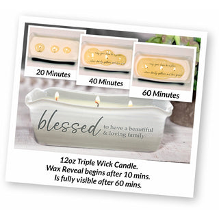 Blessed 12 oz - 100% Soy Wax Reveal Triple Wick Candle Scent: Tranquility