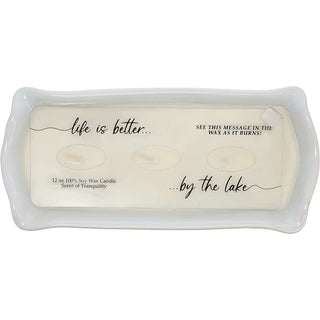 The Lake 12 oz - 100% Soy Wax Reveal Triple Wick Candle Scent: Tranquility