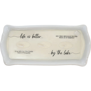 The Lake 12 oz - 100% Soy Wax Reveal Triple Wick Candle Scent: Tranquility