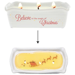 Believe 12 oz - 100% Soy Wax Reveal Triple Wick Candle Scent: Vanilla Cinnamon