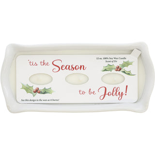 Holly Jolly 12 oz - 100% Soy Wax Reveal Triple Wick Candle Scent: Fir