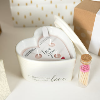 Love 8 oz - 100% Soy Wax Reveal Triple Wick Candle with Matches Scent: Vanilla