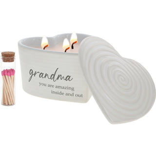 Grandma 8 oz - 100% Soy Wax Reveal Triple Wick Candle with Matches Scent: Vanilla