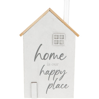 Happy Place 8" MDF House Plaque with Vase