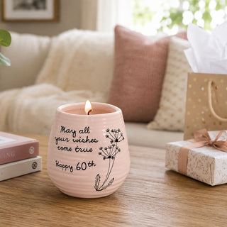 Happy 60th 8 oz - 100% Soy Wax Candle Scent: Serenity