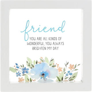 Friend 5" x 5" Framed Glass Plaque
