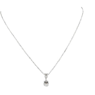 Amazing White Crystal 16.5"-18.5" White Gold Plated Necklace with Cubic Zirconia Stones