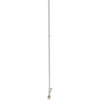 Friend Light Champagne 16.5"-18.5" White Gold Plated Necklace with Cubic Zirconia Stones