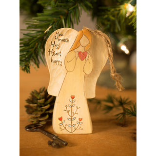 Love 4.5" Angel Ornament Holding Heart